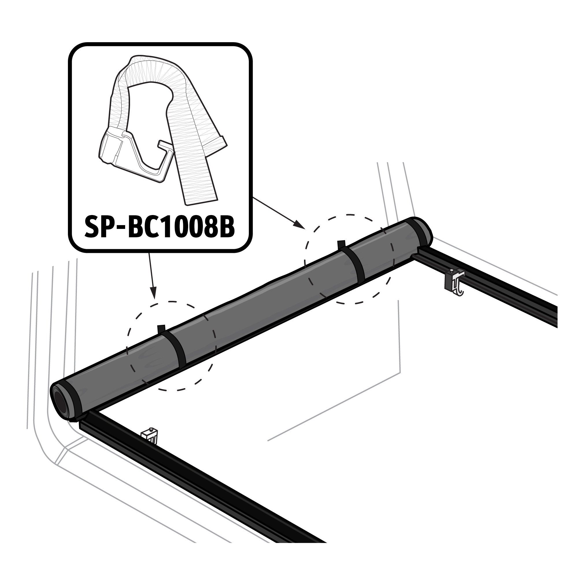For T1 - Safety Straps - Hook | Set of 2 | V1 - Check Serial # | SP-BC1008