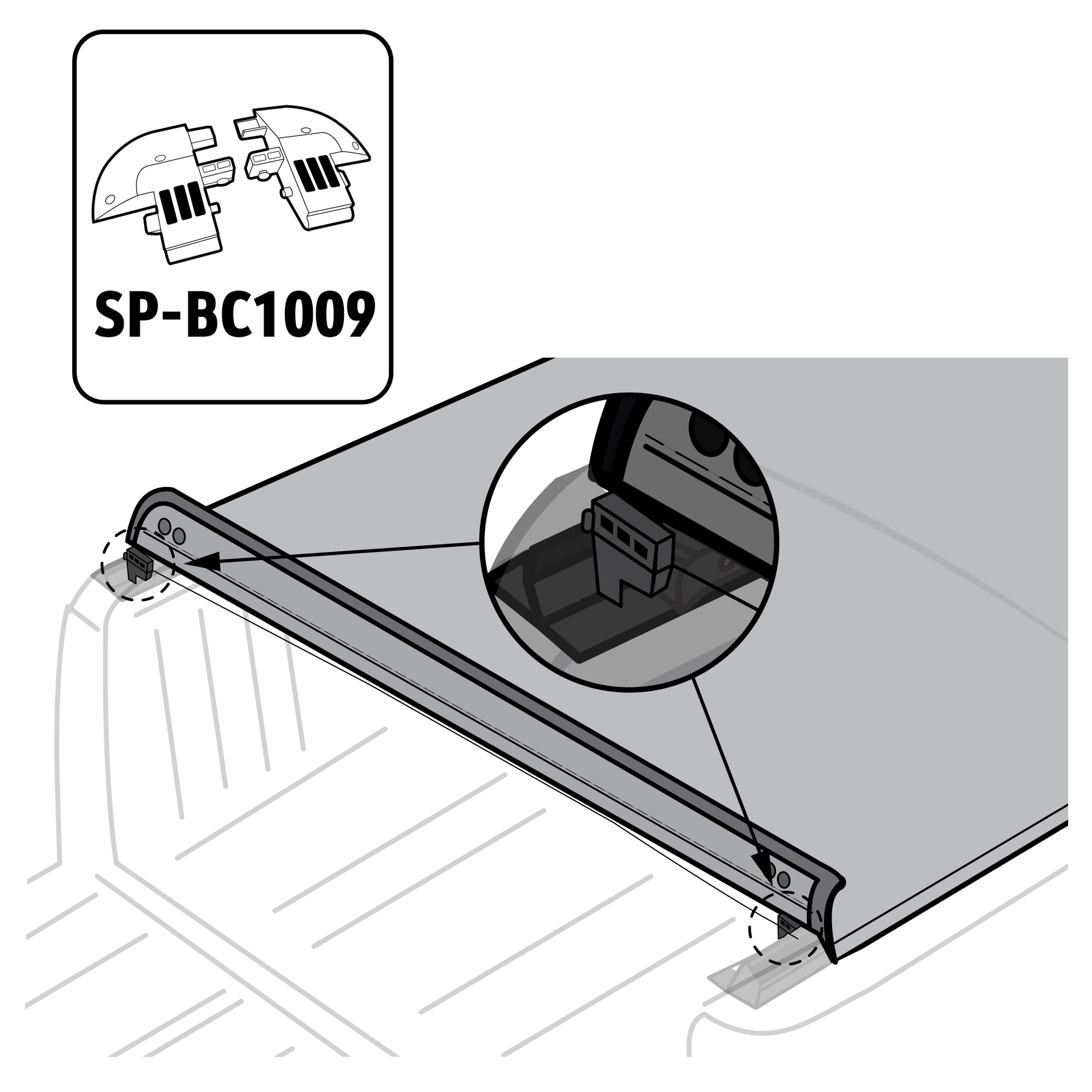 For T1 - Rear Corner / Latch Head | V1 - Check Serial # | Left & Right Pair | SP-BC1009
