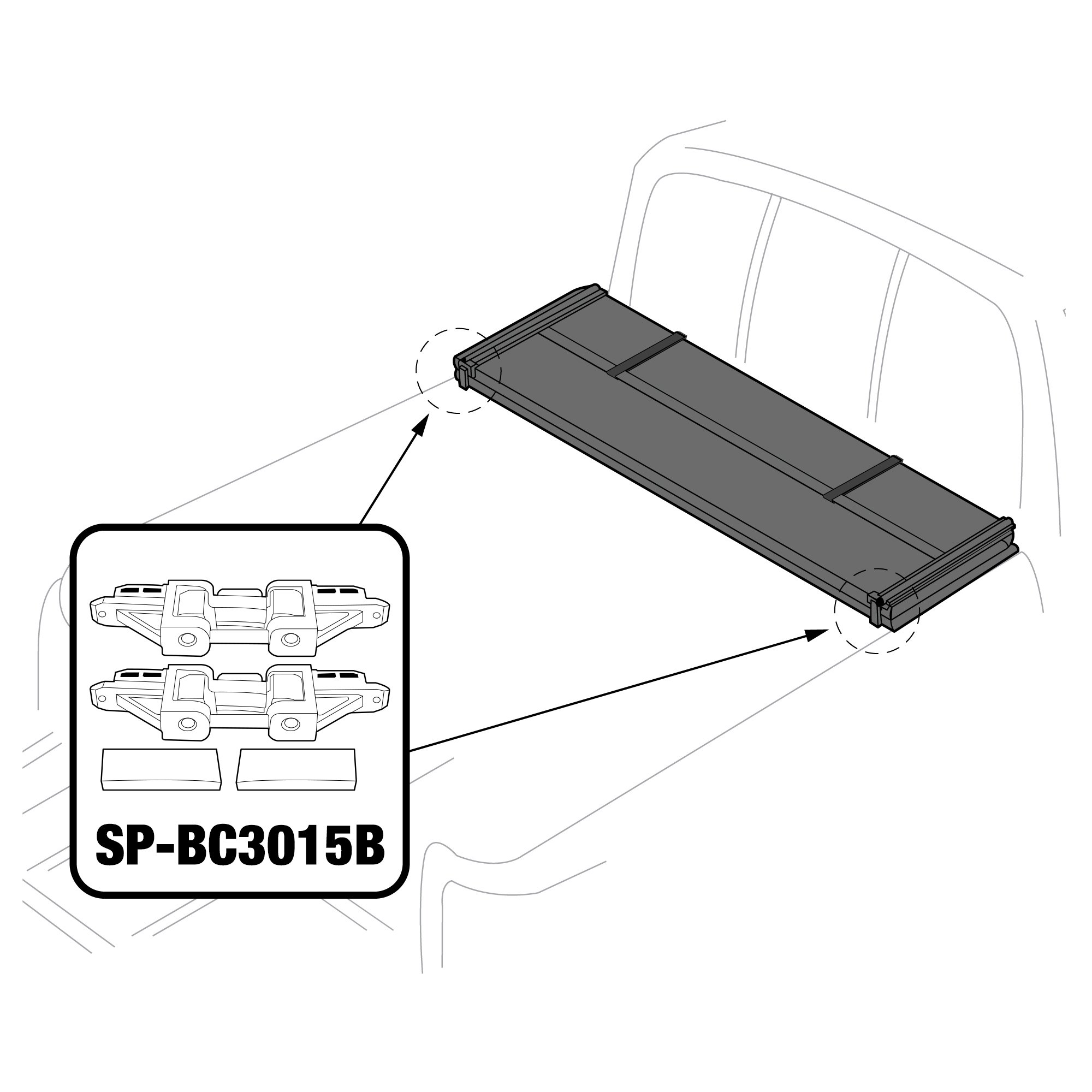 For T3 - Side-Hinge with Foam - Front | Fits Both Sides | 2 Sets | SP-BC3015B