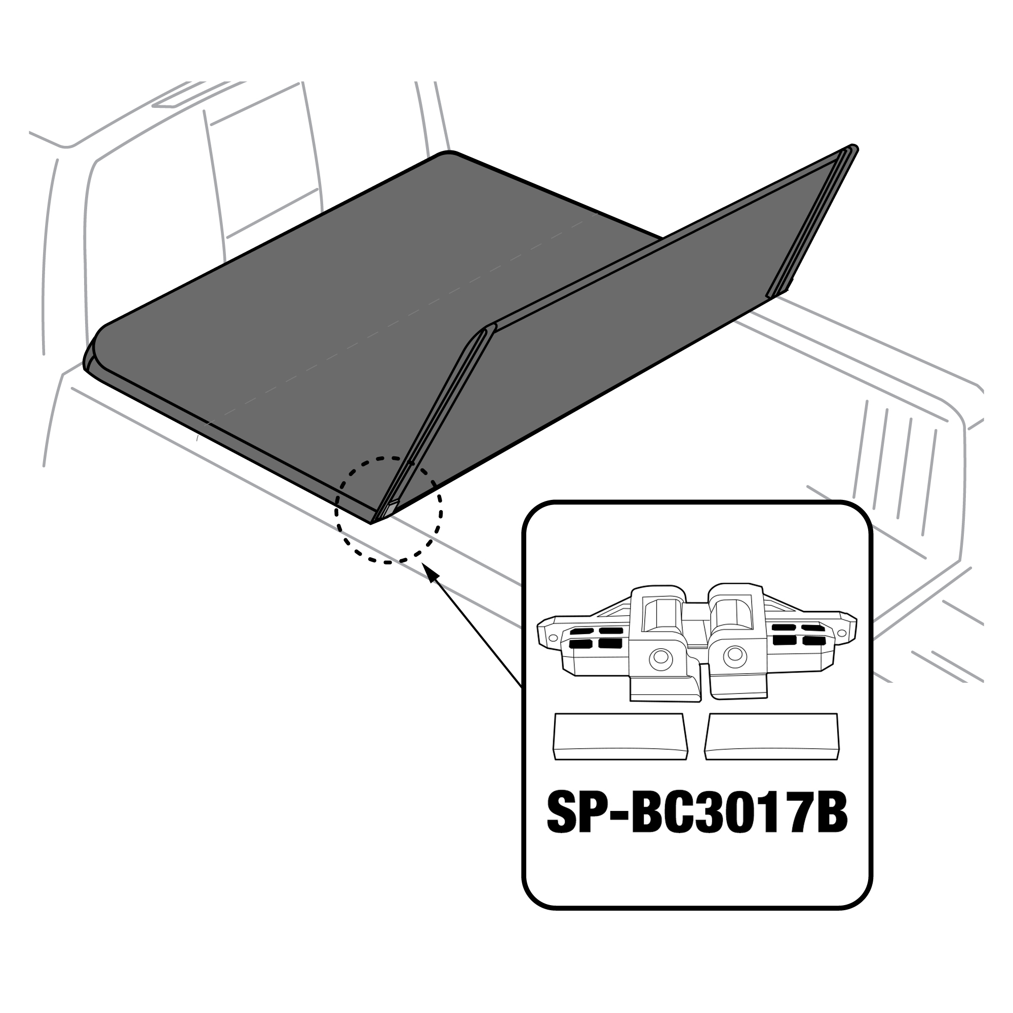 For T3 - Side-Hinge with Foam - Driver/Rear Side | 2 Sets | SP-BC3017B