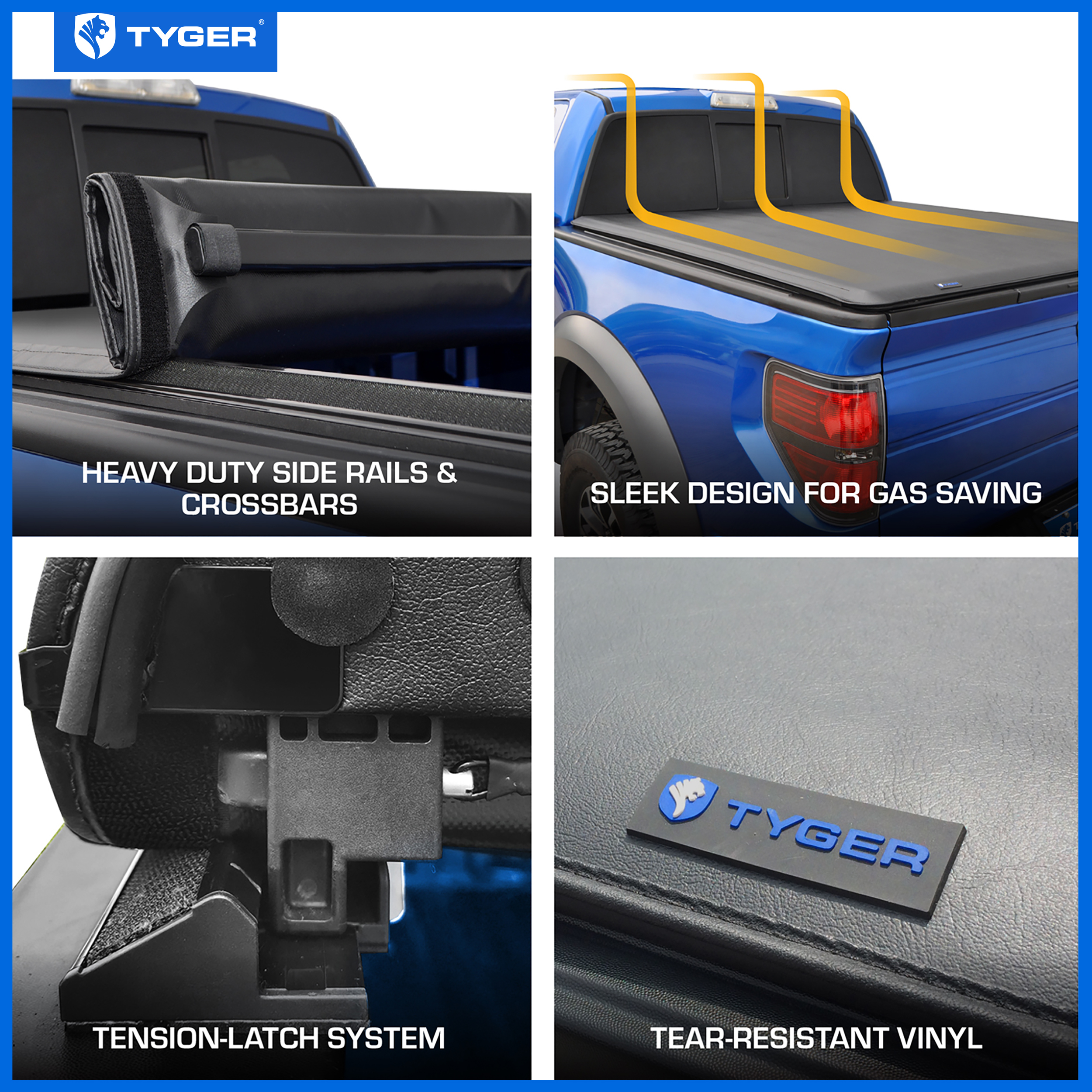 TYGER T1 Soft Roll-up fit 2017-2024 Ford F-250 F-350 Super Duty |