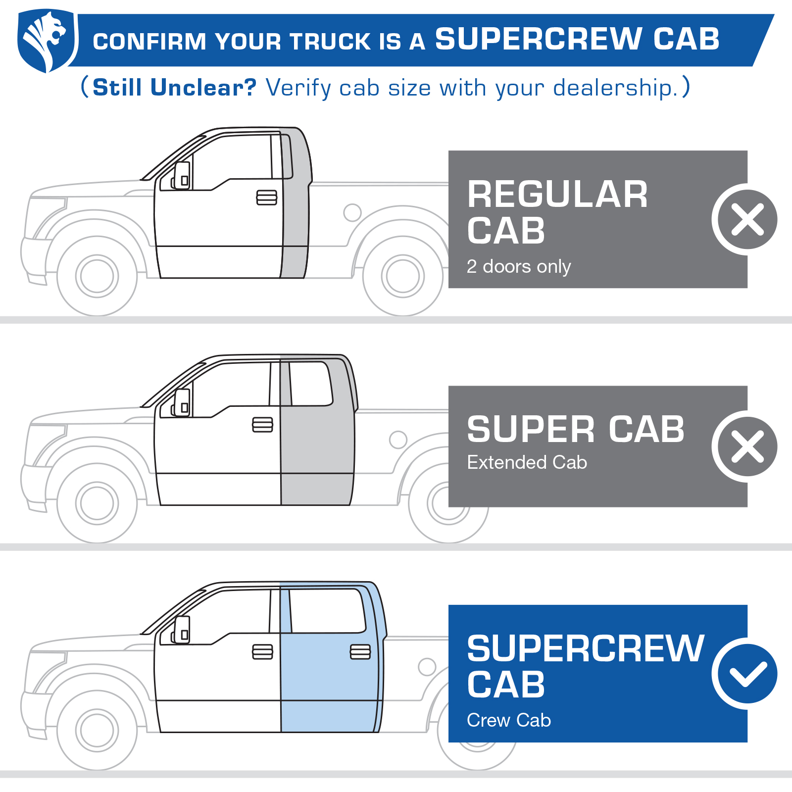 TYGER Access fit 15-25 F150; 22-25 Lightning; 17-25 F250/350 SD | Supercrew Cab