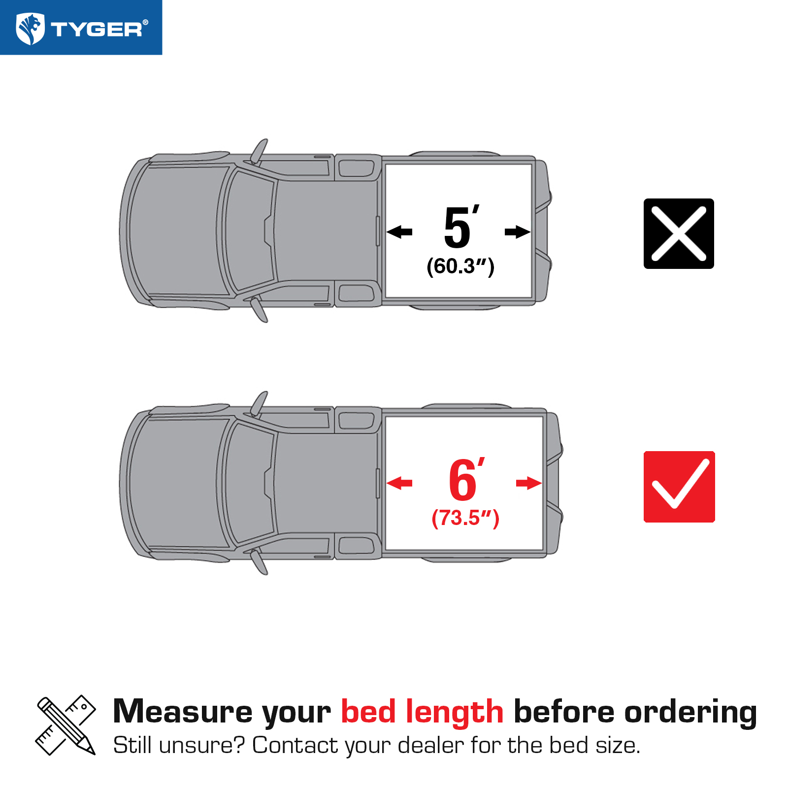 TYGER T1 Soft Roll-up fit 2024 Toyota Tacoma | 6' Bed