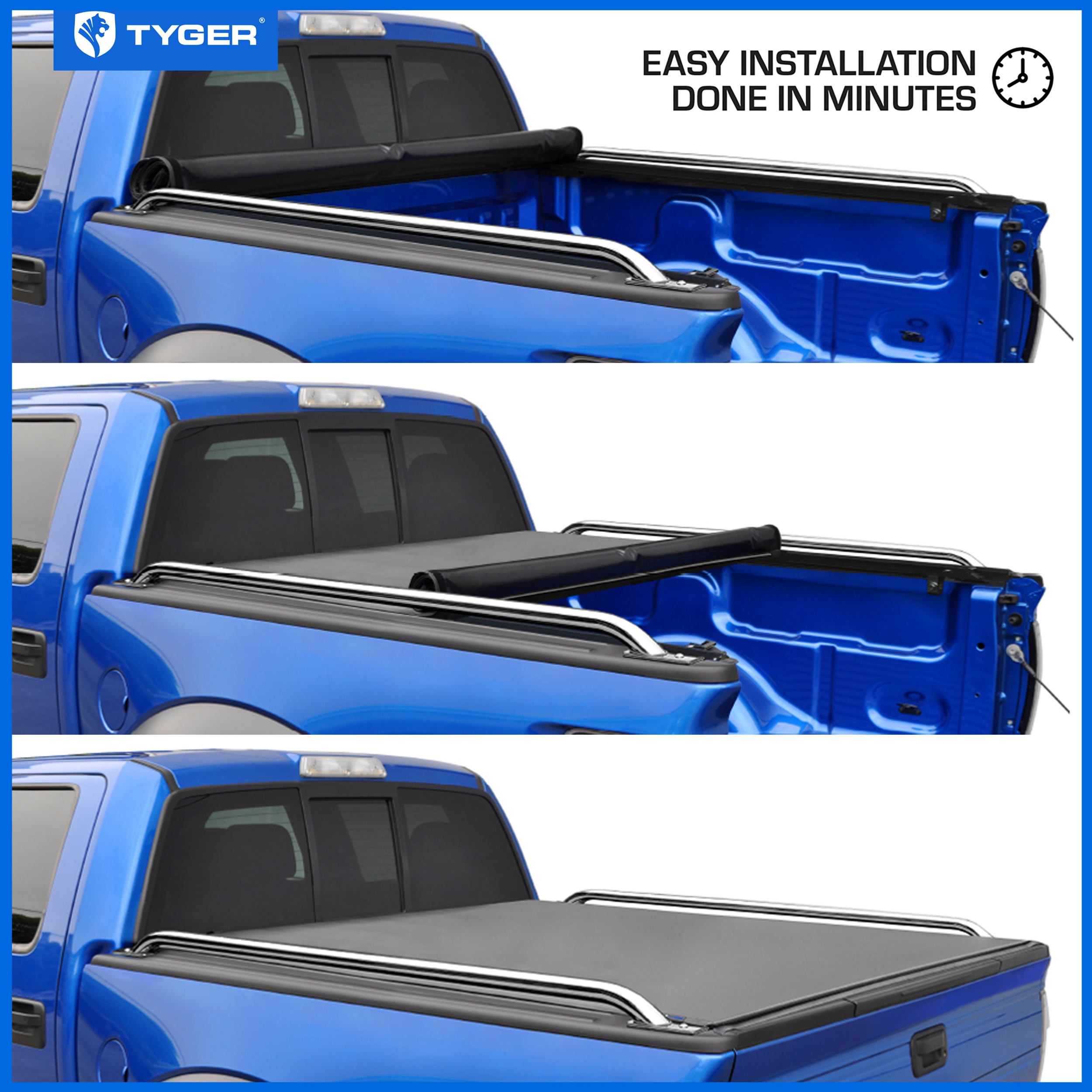 TYGER T2 Low Profile Soft Roll-up fit 19-24 Silverado/Sierra 1500 New Body | 5'10