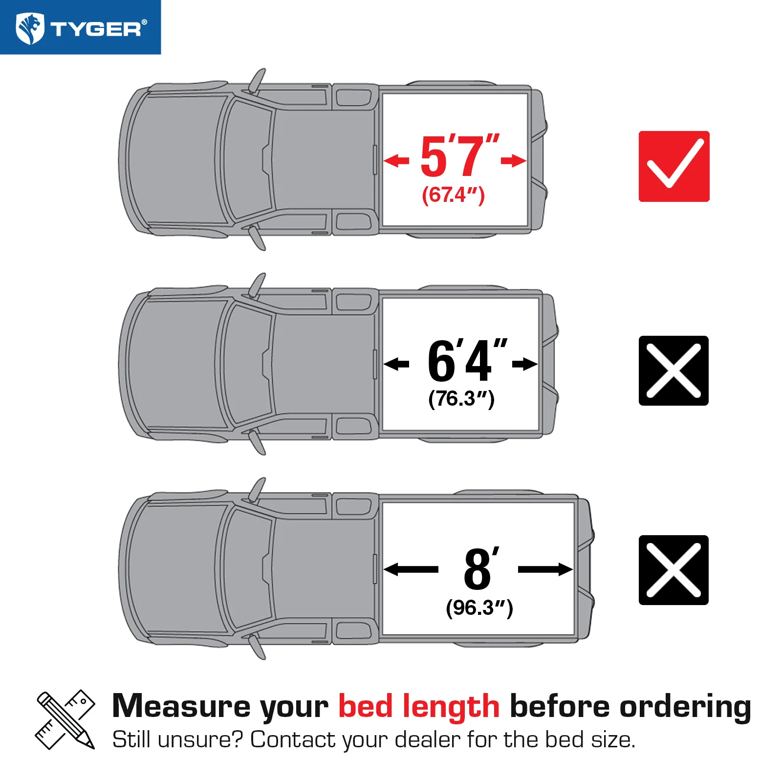 TYGER T2 Low Profile Soft Roll-up fit 2019-2024 Ram 1500 New Body (Not Fit 19-24 Classic) | 5'7