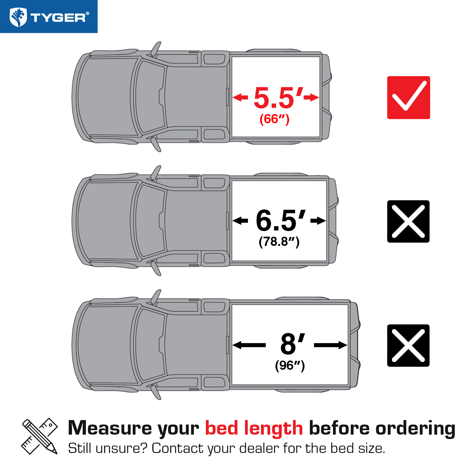 TYGER T2 Low Profile Soft Roll-up fit 2015-2024 Ford F-150 | 5.5' Bed