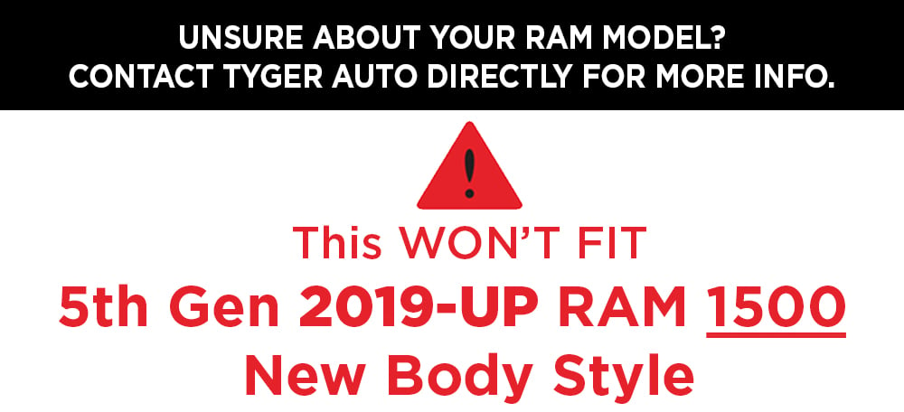 TYGER FURY Rear Bumper Fit 2009-2018 Ram 1500; 2019-2024 Classic | Textured Black TG-BP9D80398