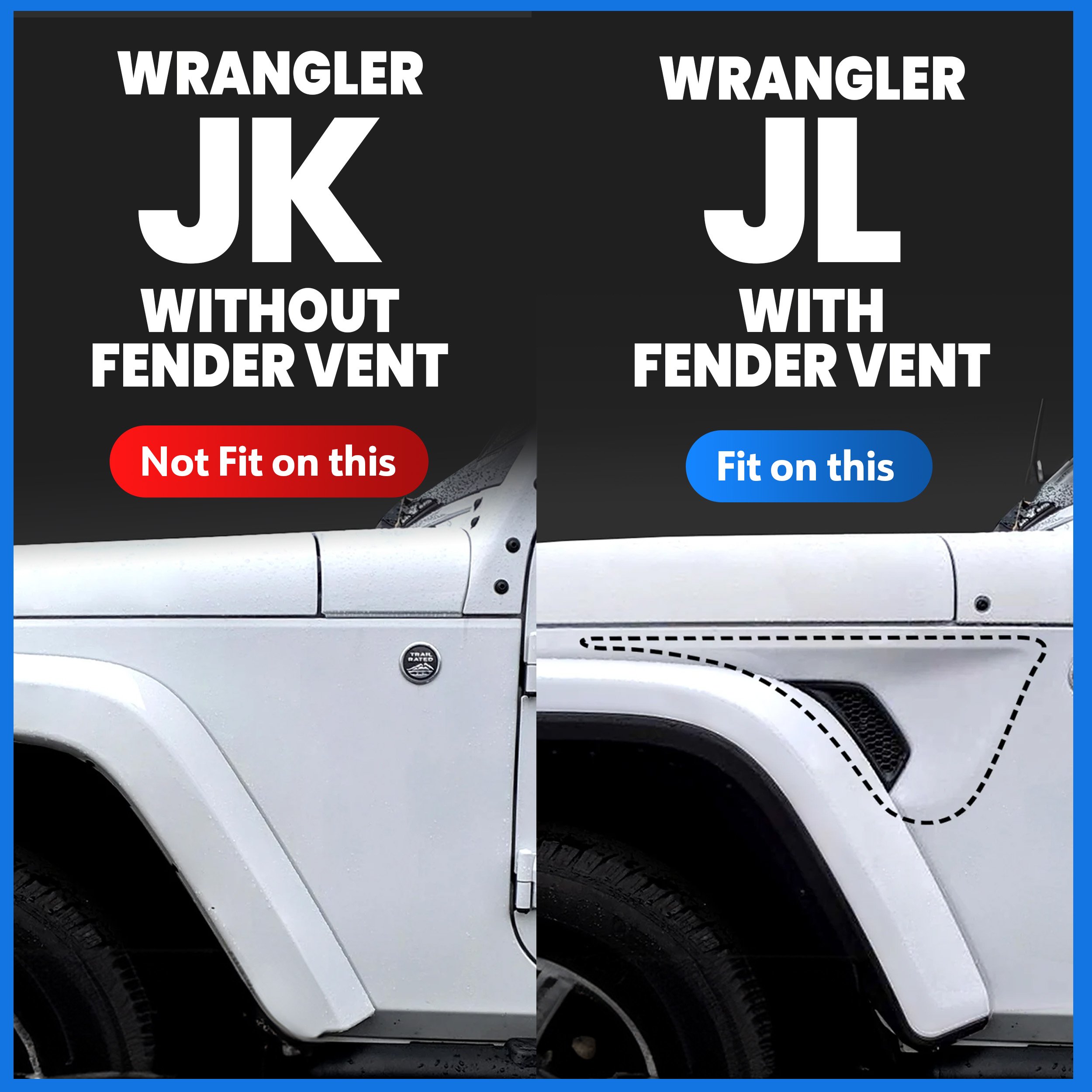 TYGER Kobra fit 2018-2025 Jeep Wrangler JL 4-Door (Fits 21-24 4xe; Not Fit JK)