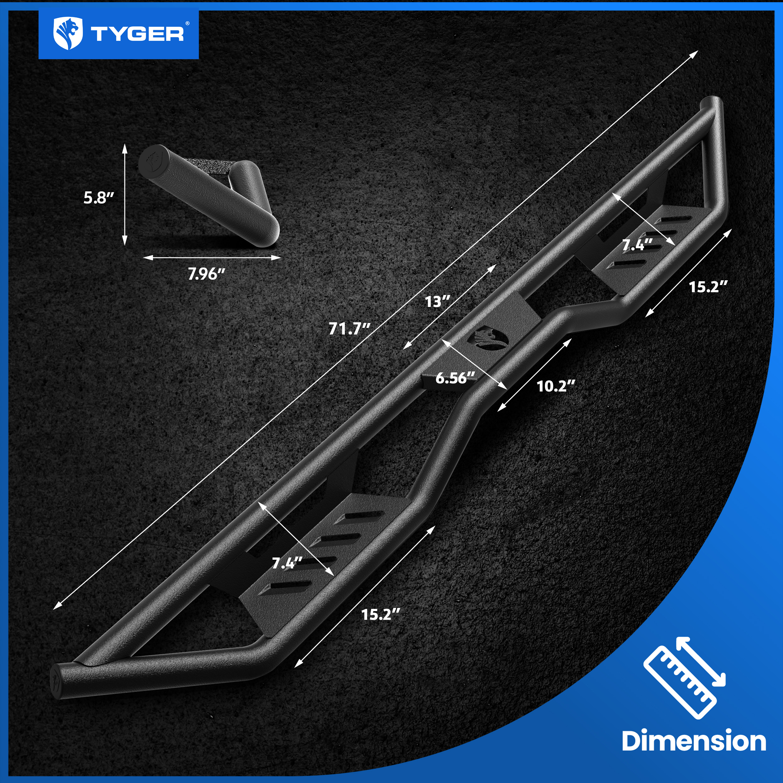 TYGER Kobra fit 2018-2025 Jeep Wrangler JL 4-Door (Fits 21-24 4xe; Not Fit JK)