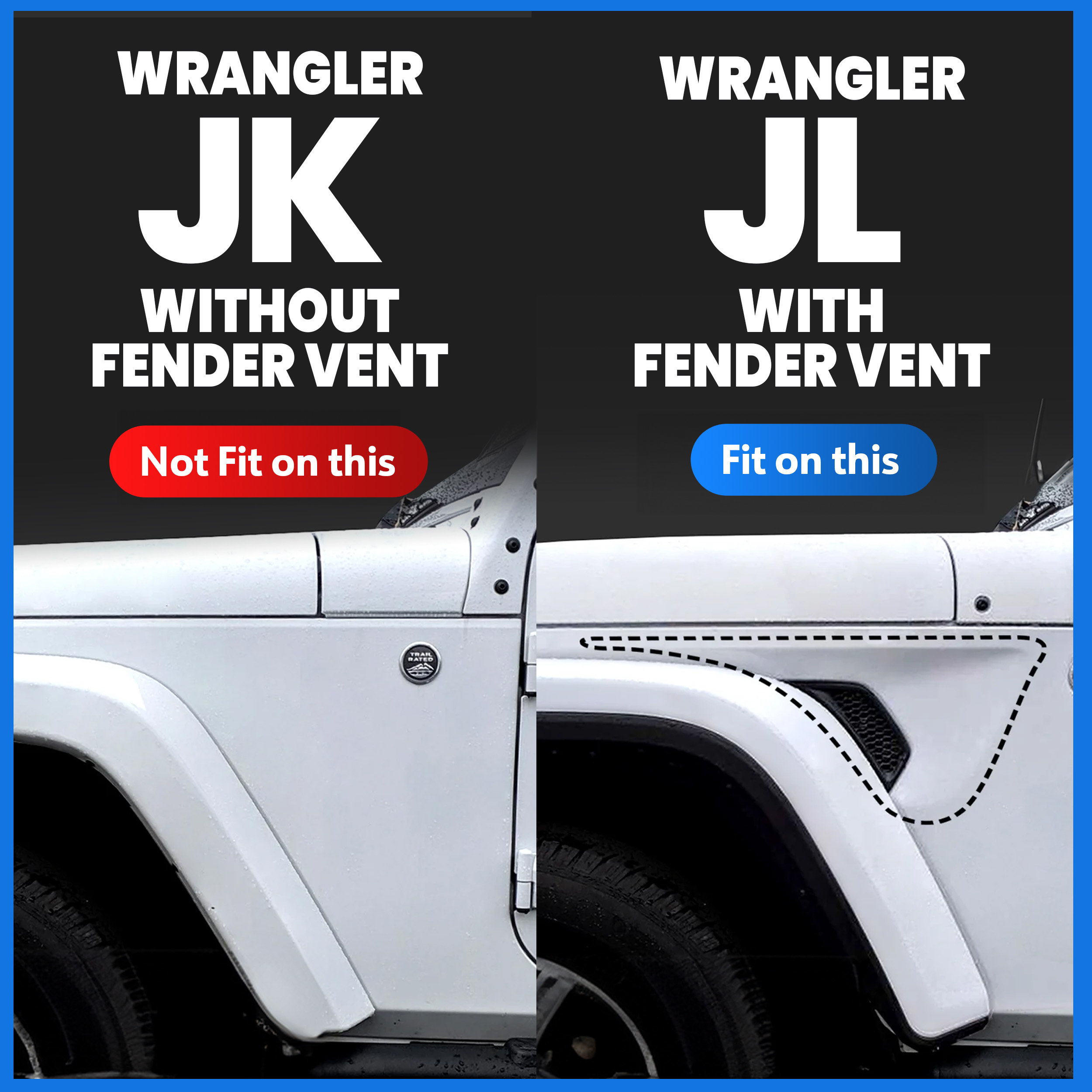 Tyger LanderX fit 2018-2024 Jeep Wrangler JL 4-Door (Fits 21-24 4xe; Not Fit JK)