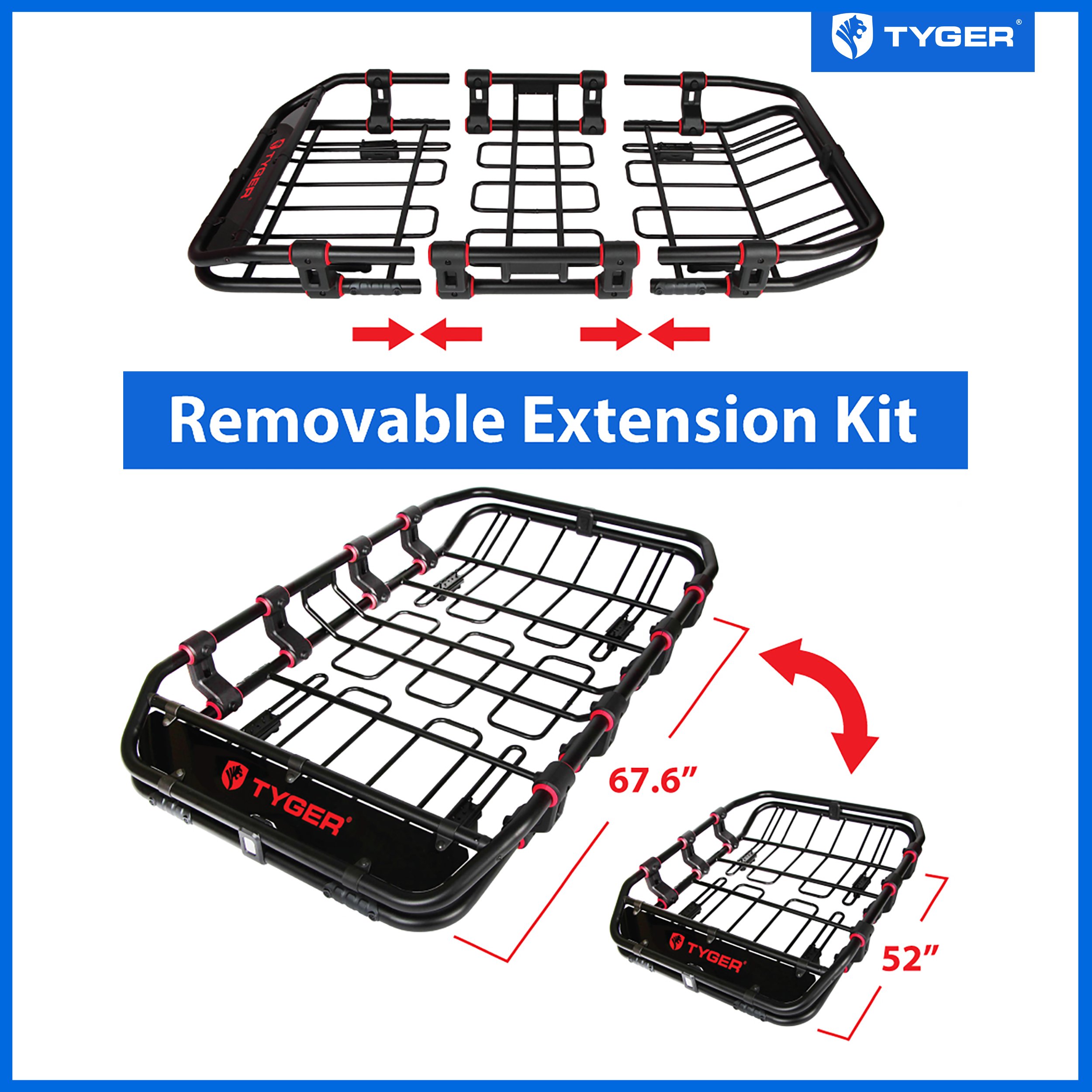 Super Duty Roof Mounted Basket with Removable Extension Kit | L68