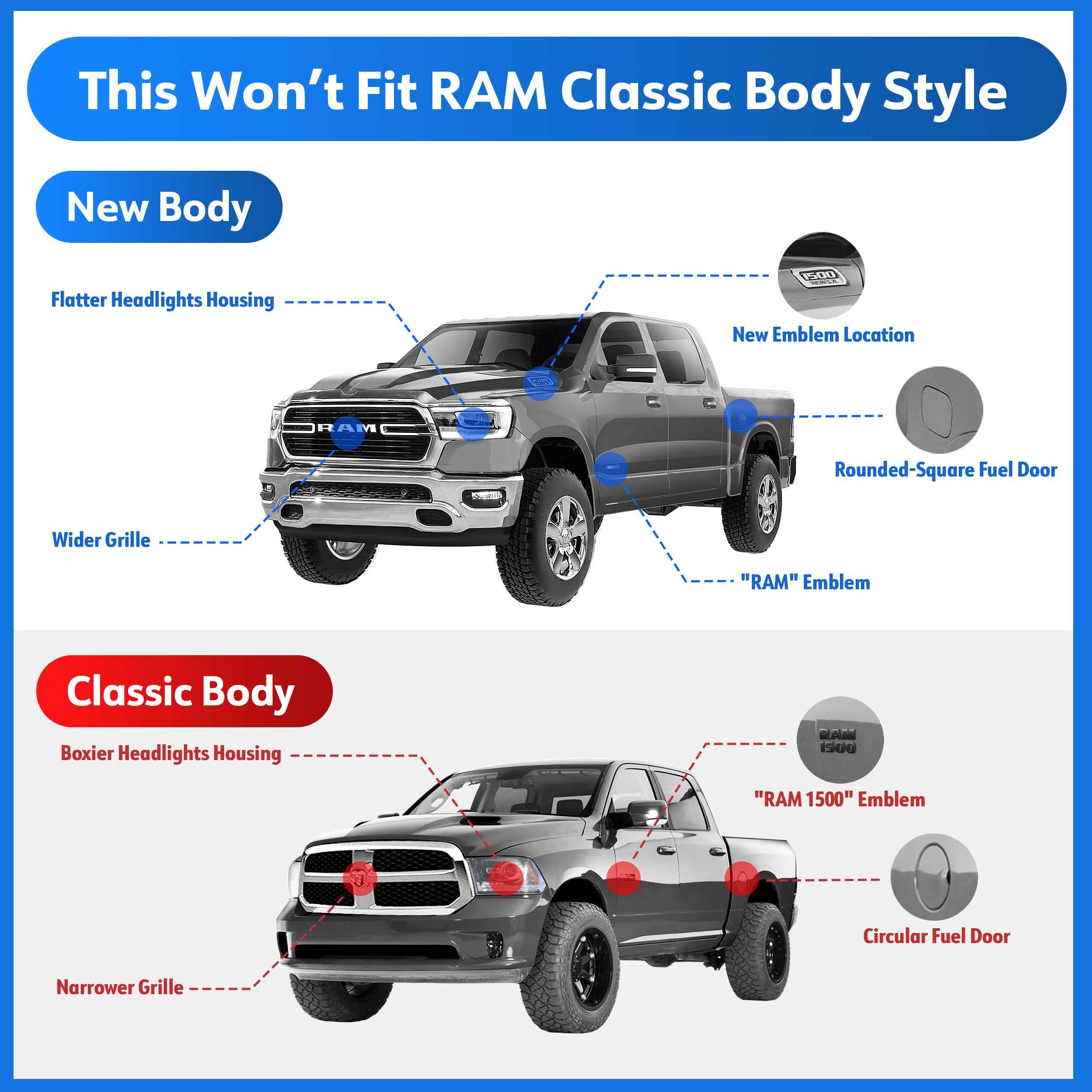 TYGER Star Strider fit 2019-2025 Ram 1500 (Not Fit 19-24 Classic) | Crew Cab