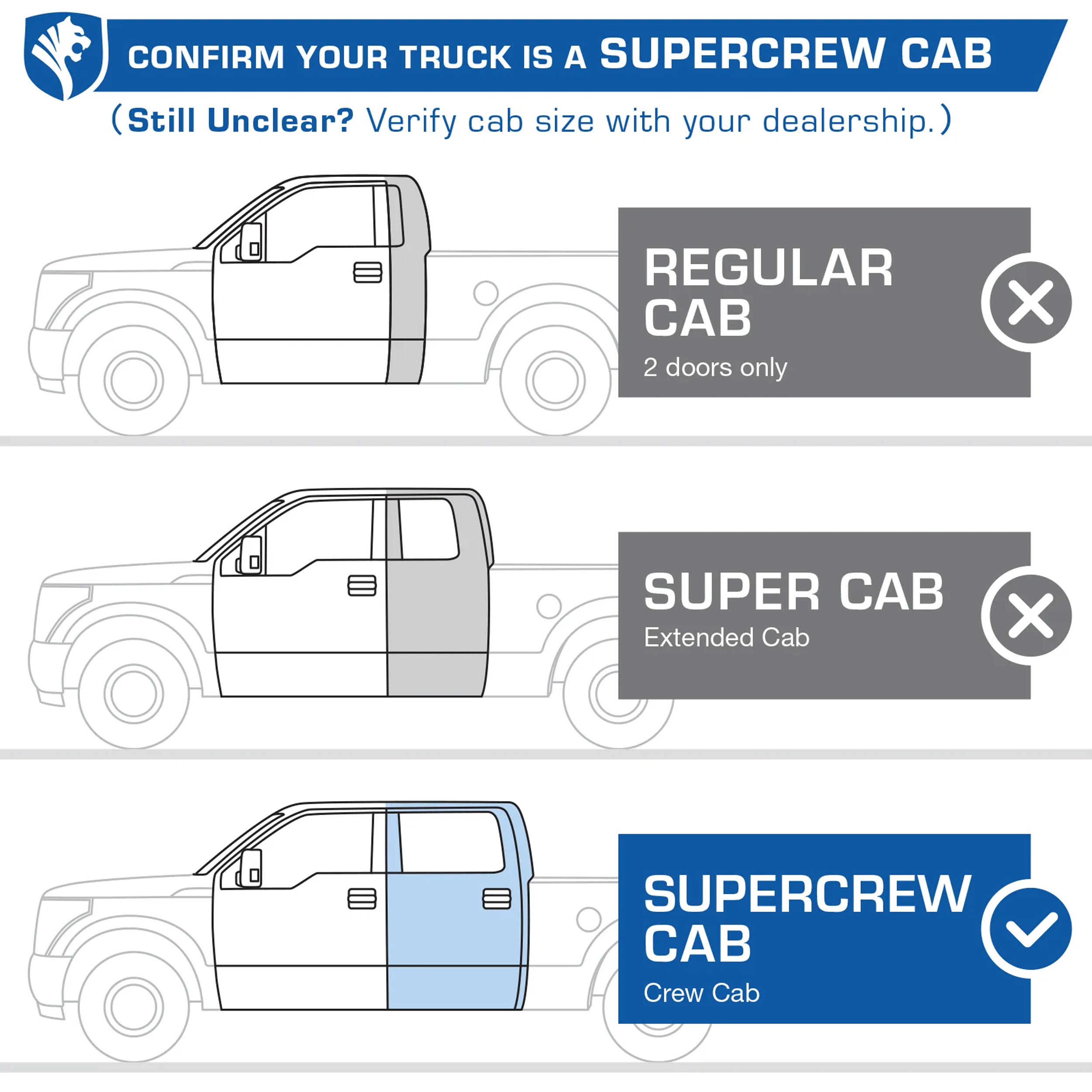 Tyger Trax fit 15-24 F150/Lightning; 17-24 F250/350 SD | Supercrew Cab